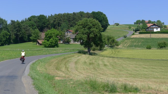Aufgrund der vielen Anstiege verkürzen wir und übernachten in Hartberg im Hotel Pusswald